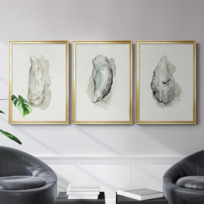 Oysters On The Bay I, toile encadrée de qualité supérieure - prête à être accrochée