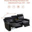 Canapé inclinable électrique de luxe 83,5 po avec lumières DEL, conception matelassée et porte-gobelets - noir