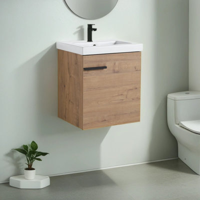 Cranford 18" W x 15" D x 21" H Wall-Mounted Single Bathroom Vanity