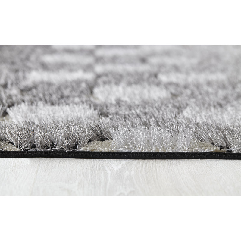 Tapis noir à poils longs Jacyn, Rectangle 3 pi x 5 pi