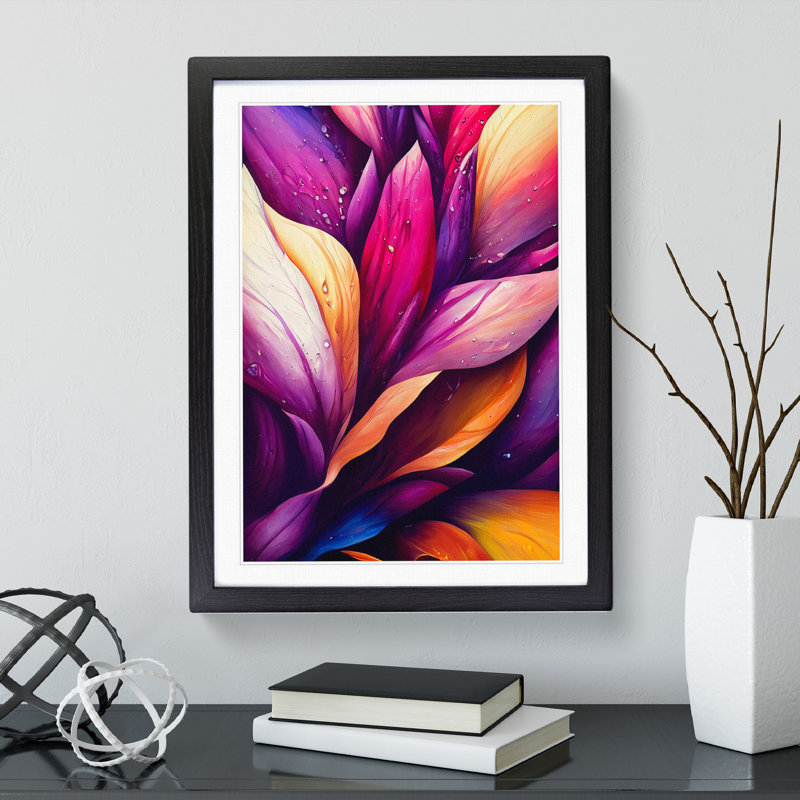 Vibrant Flowers No.5 - Framed Print, Black Framed, 64cm H x 46cm W x 2cm D