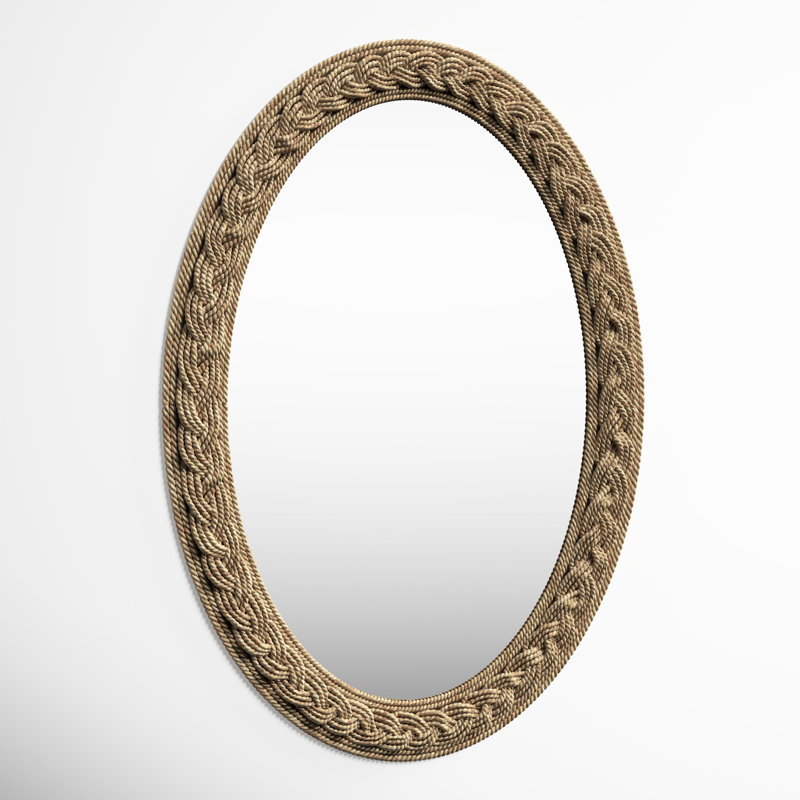 Braided Natural Seagrass Oval Wall Mirror