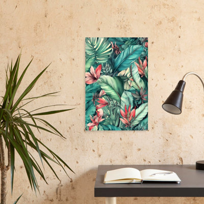 Vibrant Tropical Foliage Vibrant Abstract Palm Nature Summer Wall Art Print 1 Piece Wrapped Canvas Wall Art