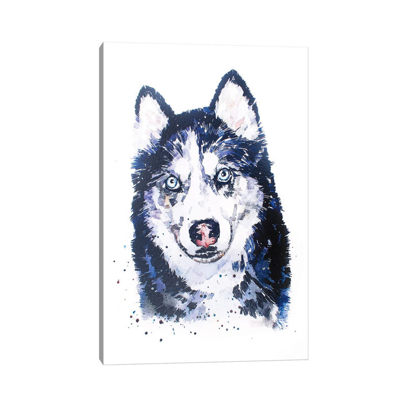 Siberian Husky by EdsWatercolours - Wrapped Canvas Gallery-Wrapped Canvas Giclée, 12" H x 8" W, Wrapped Canvas