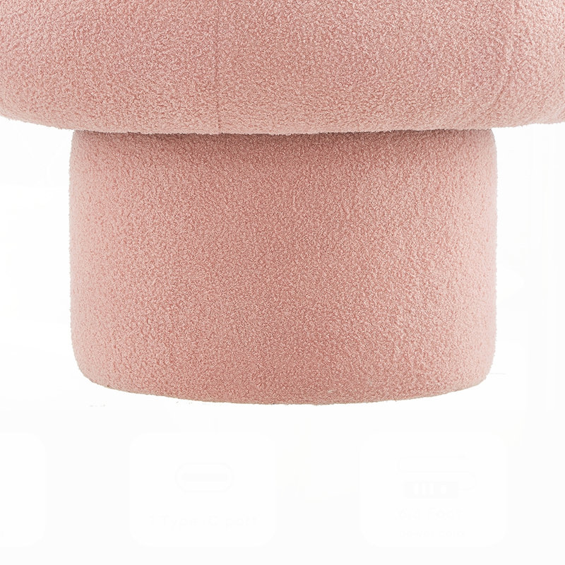 Fauteuil d'appoint pivotant à 360 ° Luna, Rose