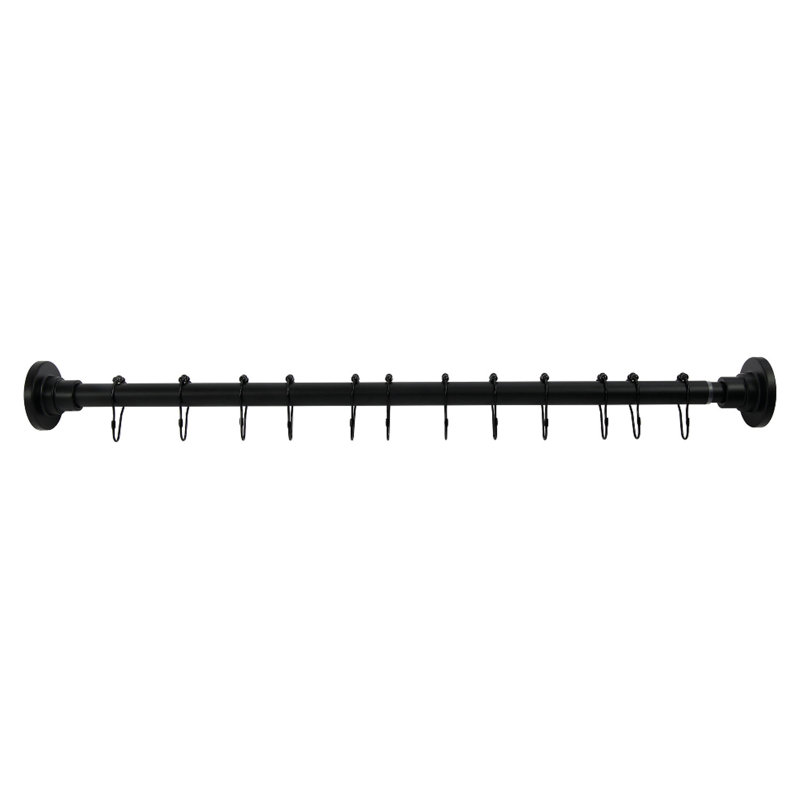 Kingston Brass Edenscape 30-Inch to 48-Inch Stainless Steel Adjustable Straight Fixed Shower Curtain Rod with Rings