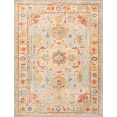 Bungalow Rose Adrith Pamukkale Updated Traditional Pastel Light Blue Area Rug