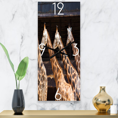 Three Giraffes Running - Farmhouse Wall Clock