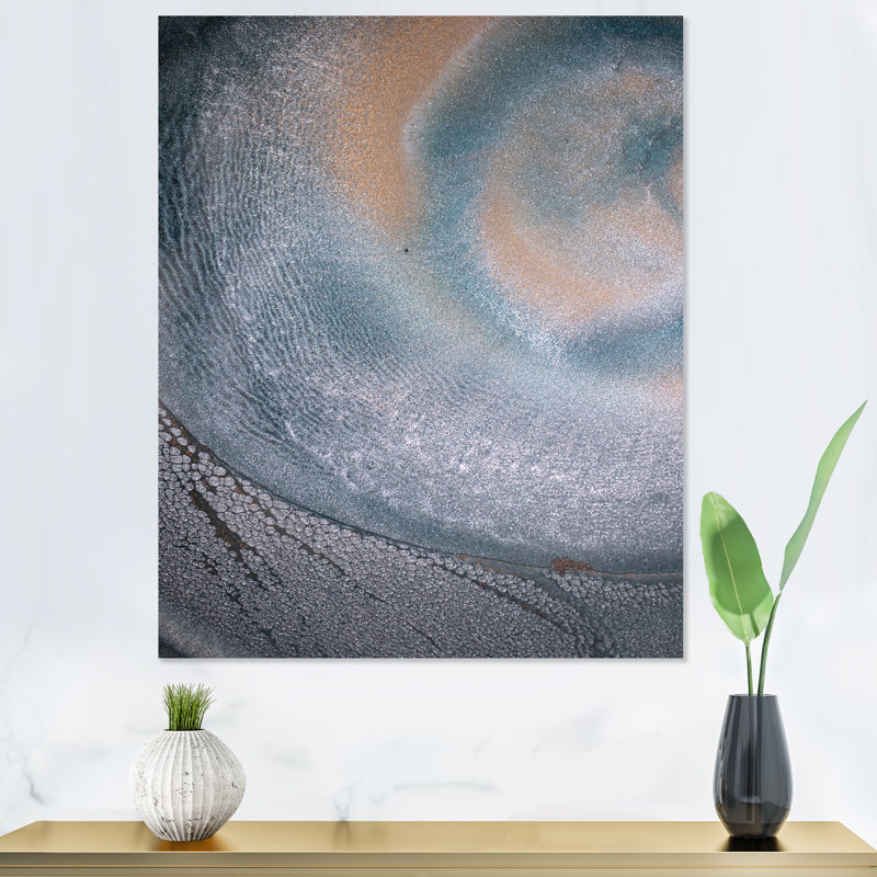 Reproduction d'art sur toile de luxe gris et bleu fluide II, H 24 po x l 36 po x P 1 po, Toile tendue