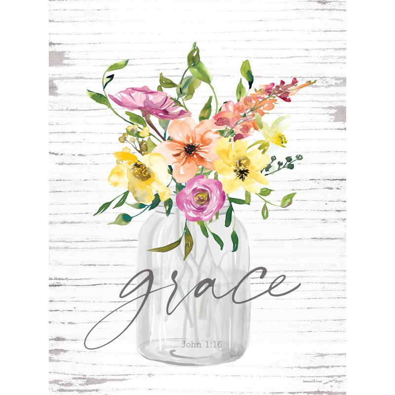 Fleurs de grâce sur toile, H 36 po x l 24 po