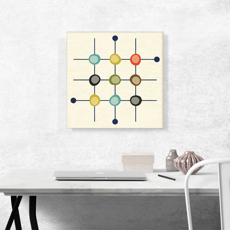 «Mid-Century Modern Connect the Egg Yolks», reproduction d'art sur toile tendue, H 18 po x l 18 po x P 0,75 po