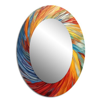 Spiral Symphony II - Abstract Spirals Decorative Mirror, Blue Wall Mirror, Printed Metal Art