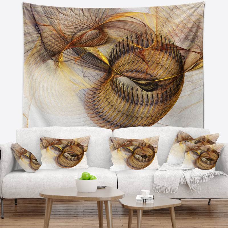 Tapisserie de texture abstraite en spirale, H 32 po x l 39 po