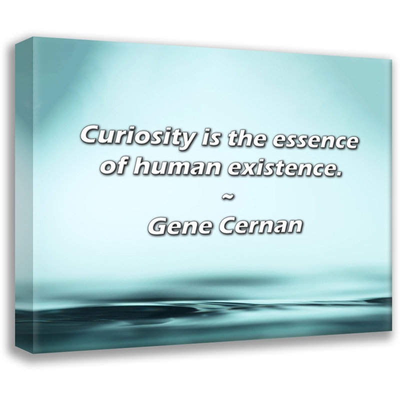 Citation de Gene Cernan: La curiosité est l'essence de la vie humaine., H 26 po x l 32 po