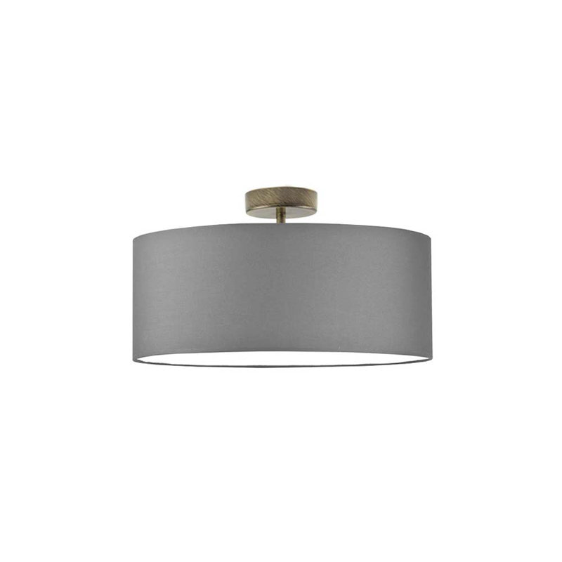 Audriona Semi Flush Mount, Grey, Antique Gold, 30cm H x 40cm W x 40cm D