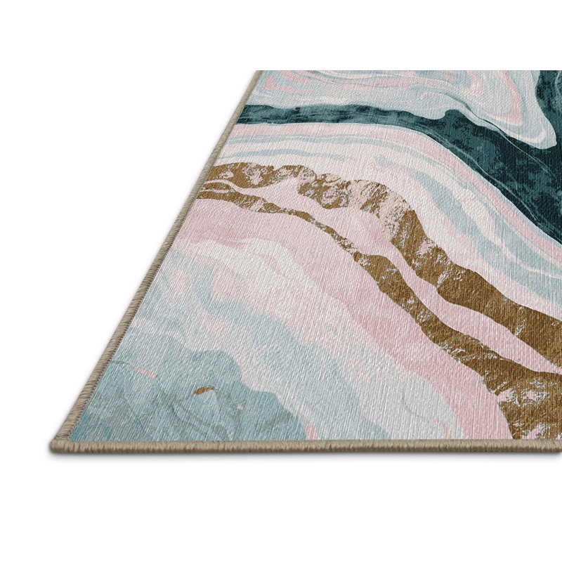Machine Washable Beige Area Rug, Round 6'