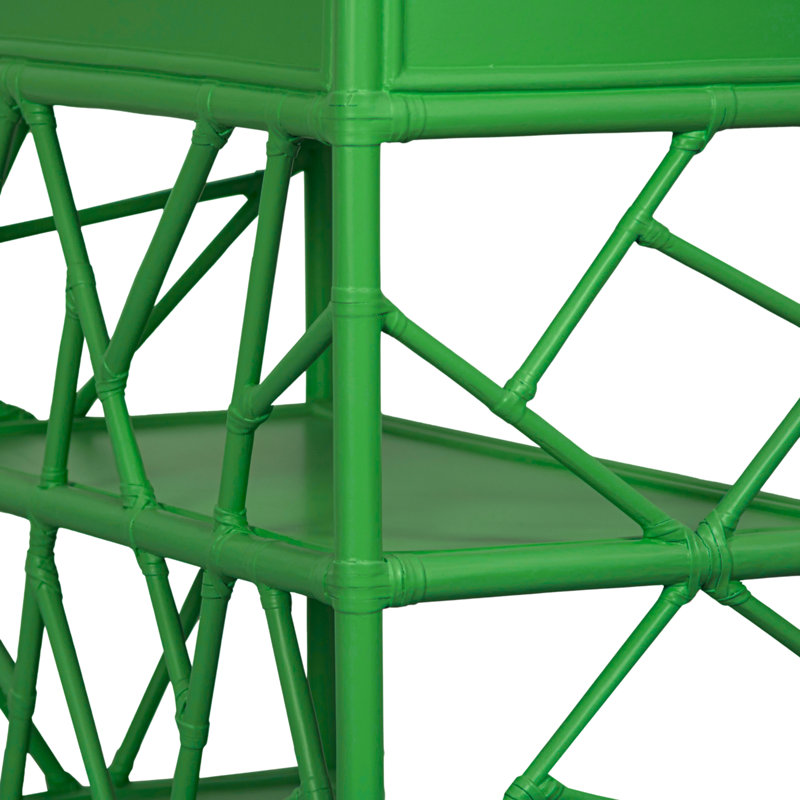 End Table with Storage, Bright Green