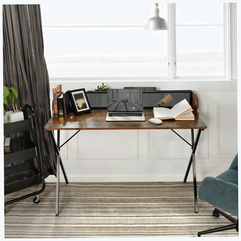Ventina Iron Writing Desk, 35.4" H x 47.2" W x 19.7" D