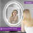 Lunara UL Certified Oval LED Wall Mirror with Bright Front Light&Backlit 192LEDs/m, 3-Colors Dimmable, Defogger, IP54 Waterproof-1583354914