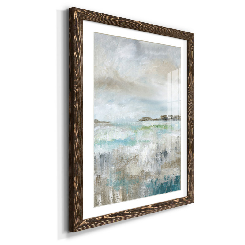Rain Shadow II - reproduction d'art, H 31,5 po x l 23,5 po x P 1,5 po, Papier, cadre noyer, Blanc