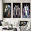 «Beautiful Portrait Of A Unicorn», 3 pièces sur toile-172025297-172025299