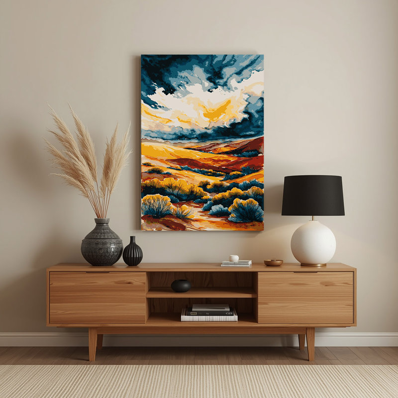 Aquarelle, paysage 85, art mural en métal brun, H 30 po x l 20 po