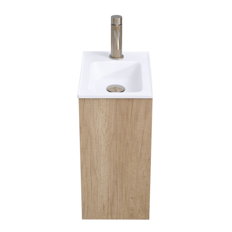 Meuble-lavabo de 16 po avec lavabo en résine et portes à fermeture douce