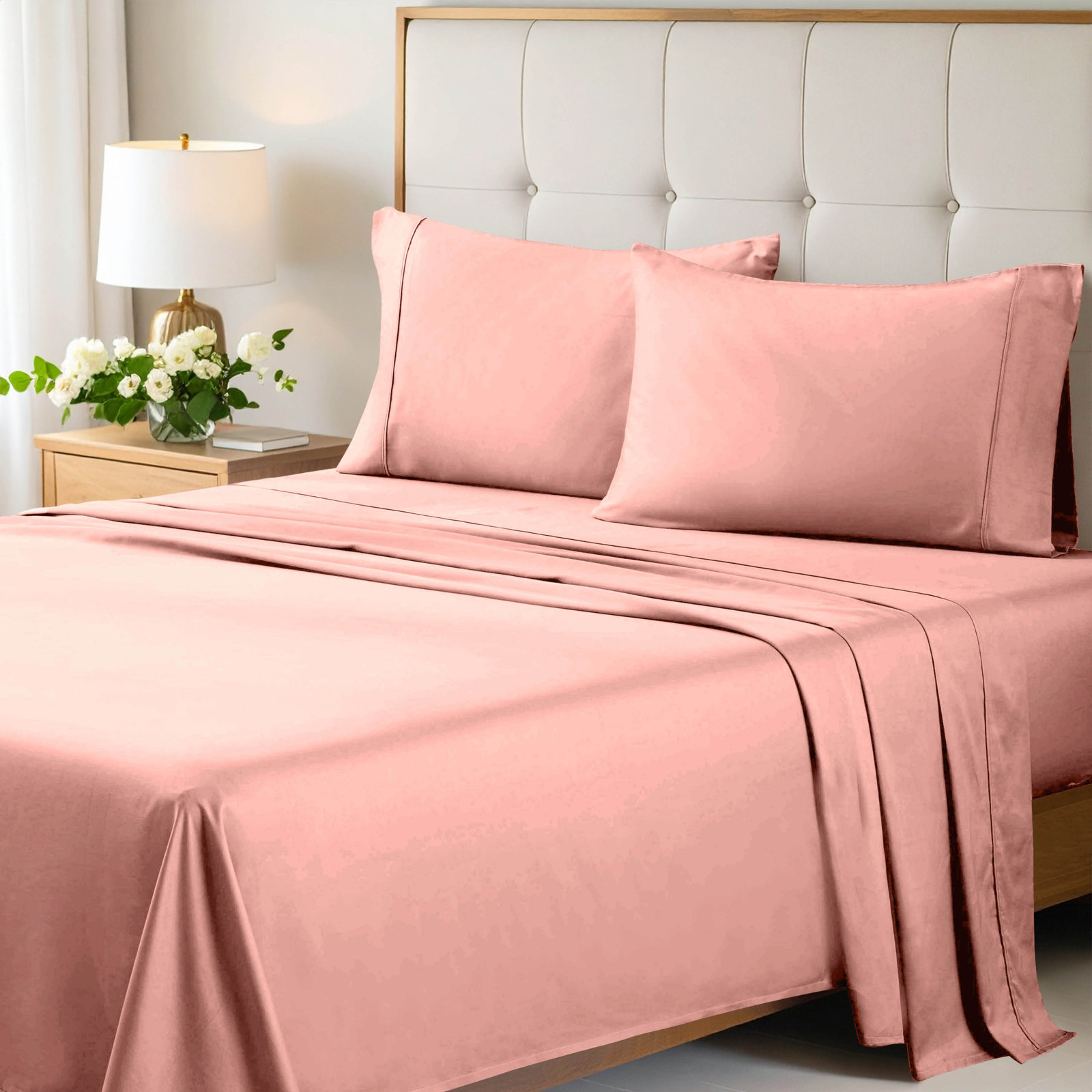 Cotton Sheet Set, Queen, Pink
