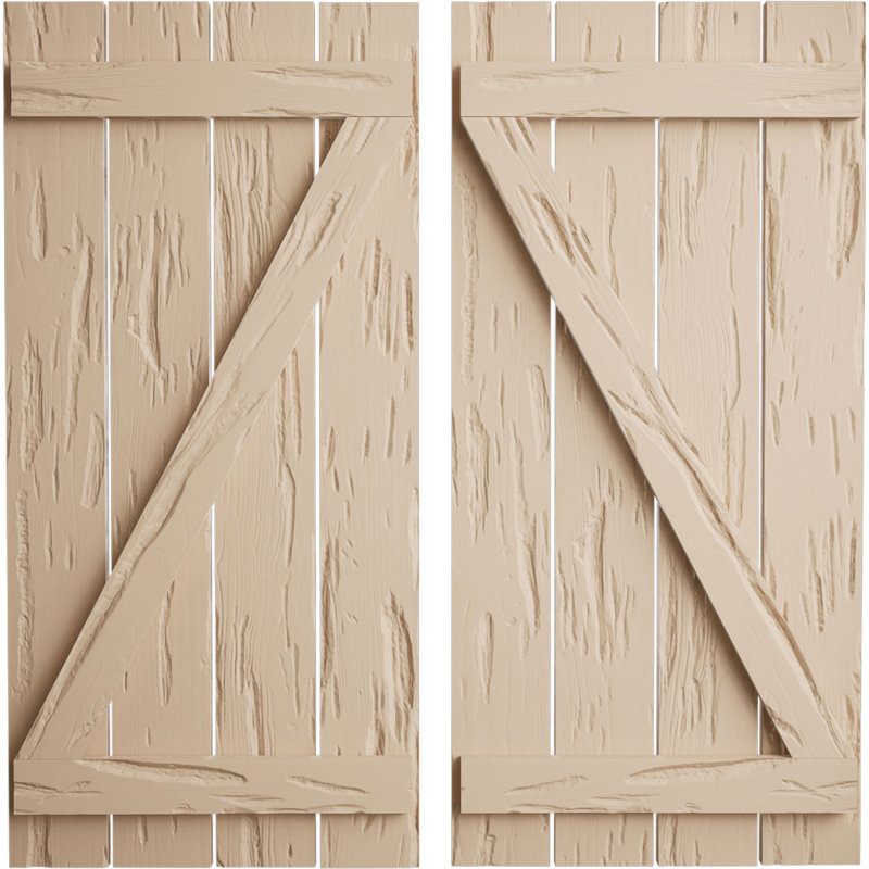 Volets rustiques à quatre planches espacées avec planche en Z (par paire), H 24 po x l 23,5 po x P 1 po, 23"
