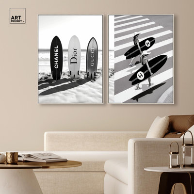 Modern Surf Icon Set Canvas Print Fashion Wall Decor Set by Art Remedy, Gallery Wrapped, 16 x 24