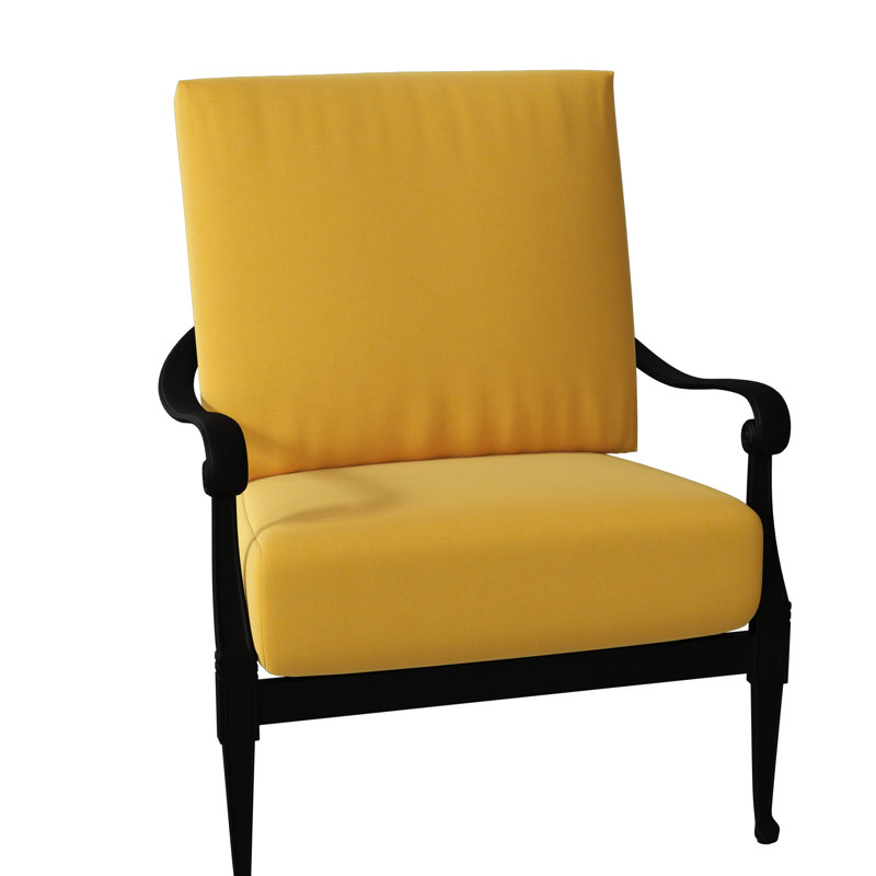 Wiltshire Outdoor Lounge Chair, Textured Black, Canvas Bird's Eye Sunbrella® Canvas
