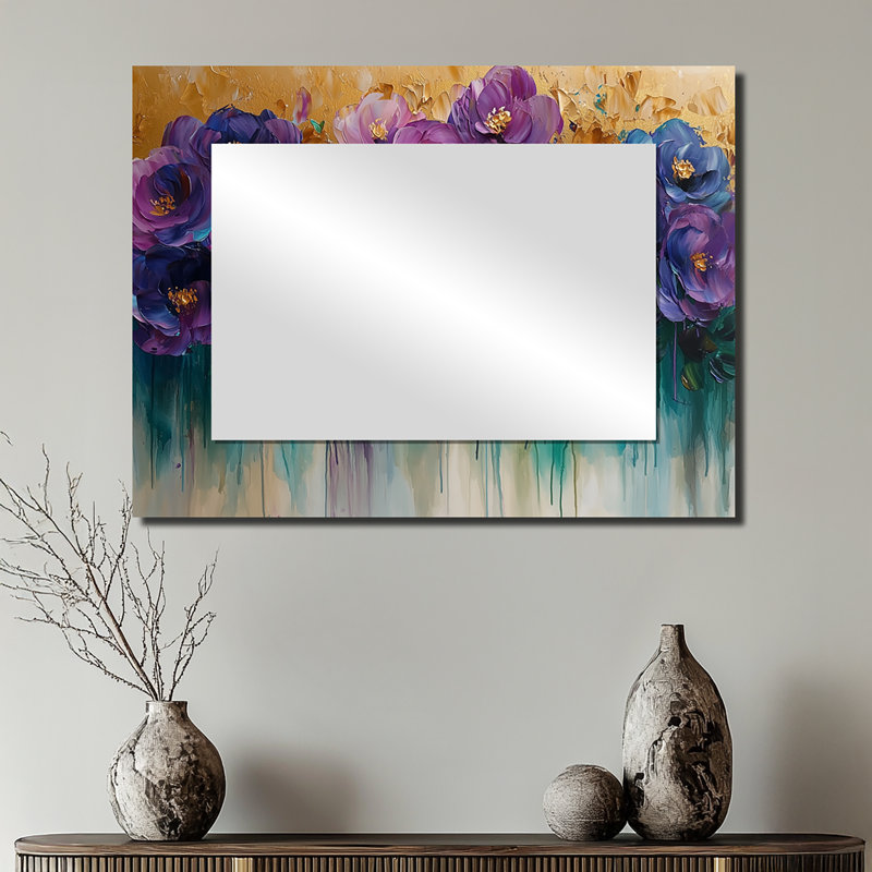 Miroir d'appoint mural Fantasy Field - Roses, 24 po x 32 po