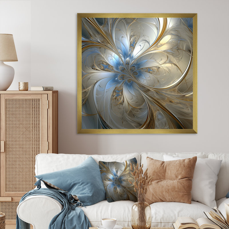Décoration murale spirale tourbillonnante Tender, Cadre doré simple, H 36 po x l 36 po x P 1,5 po