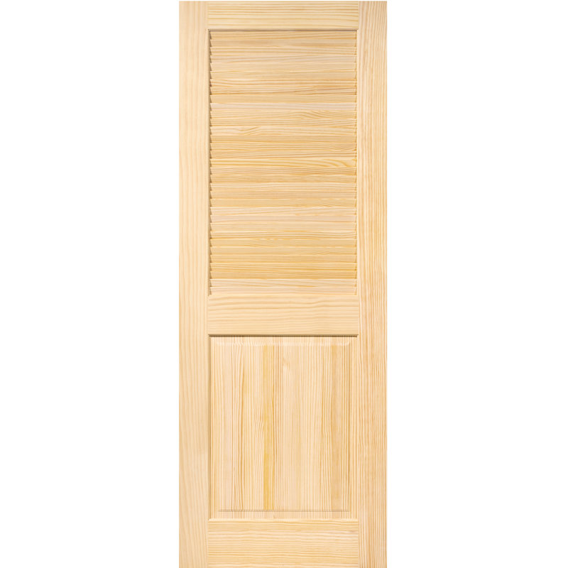 Porte standard à lamelles en bois massif sans finition, 32 po x 80 po
