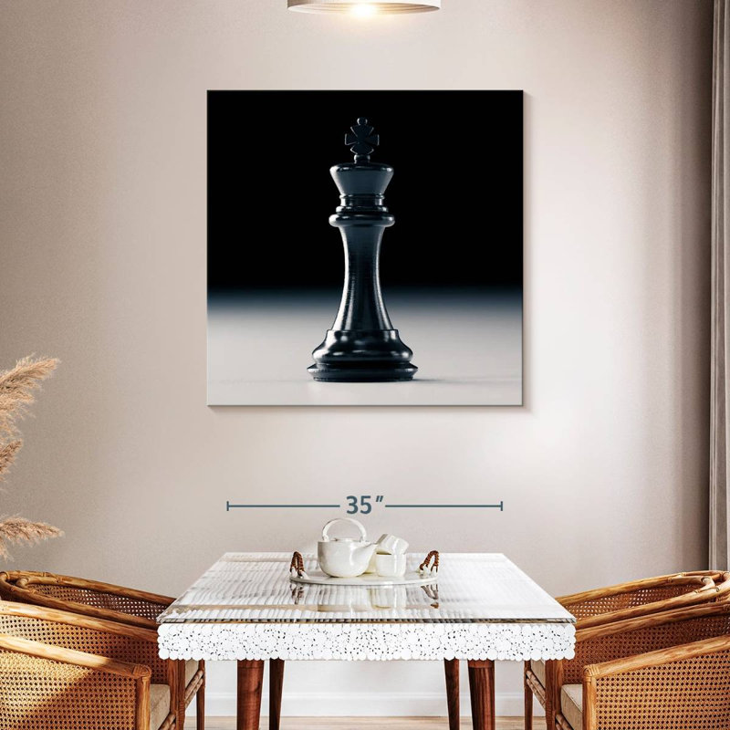 Senne King Chess Black, H 39 po x l 39 po