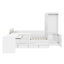 Wooden Platform Bed with Drawers, Shelves, Desk and Wardrobe