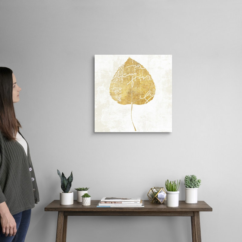 «Bronzed Leaf II», art mural sur toile, Toile tendue, H 20 po x l 20 po