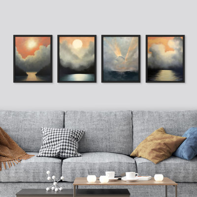 Multicolore, sérénité, coucher de soleil, paysages atmosphériques avec nuages