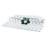 Metro Ion 1" Hex Emerald Single Flower White 10-1/4" x 11-7/8" Porcelain Mosaic Floor & Wall Tile
