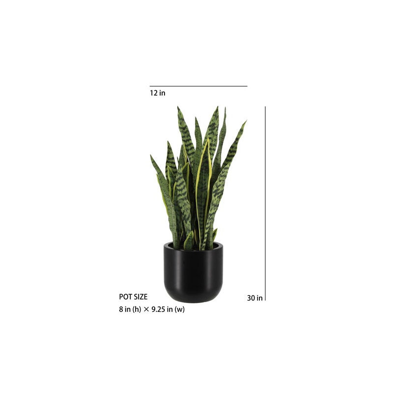 30" Artificial Snake Plants in Black Pots