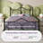 Anterrio Metal Open-Frame Bed with Butterfly Pattern Design Headboard and Footboard-2135558781-2135558780