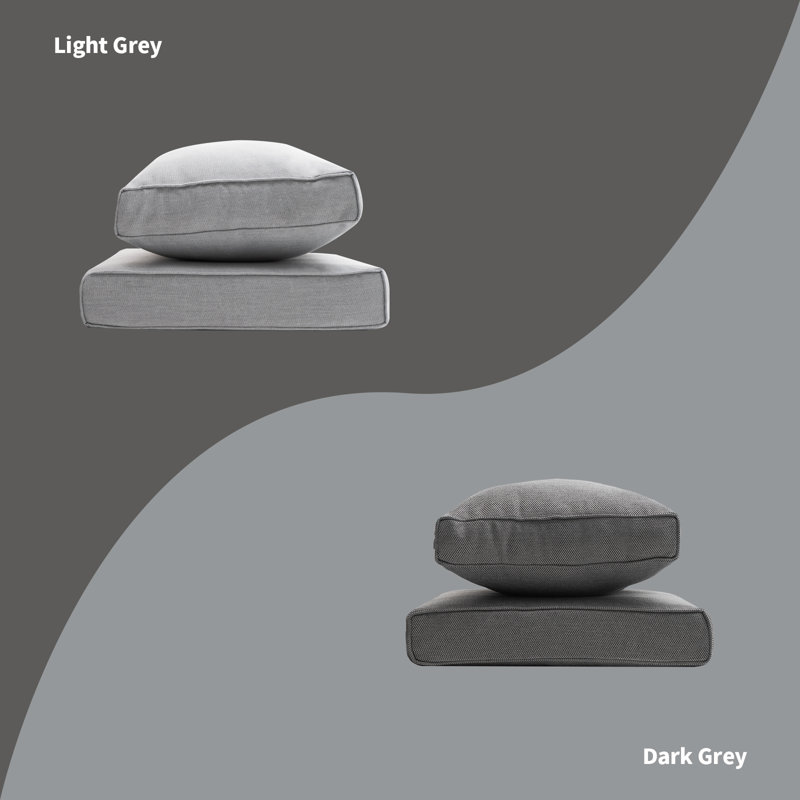 Patio Furniture Sofa Cushion Set Outdoor Deep Seating Cushions Thick Foam,Creamy White, 21.7" W x 21.7" D