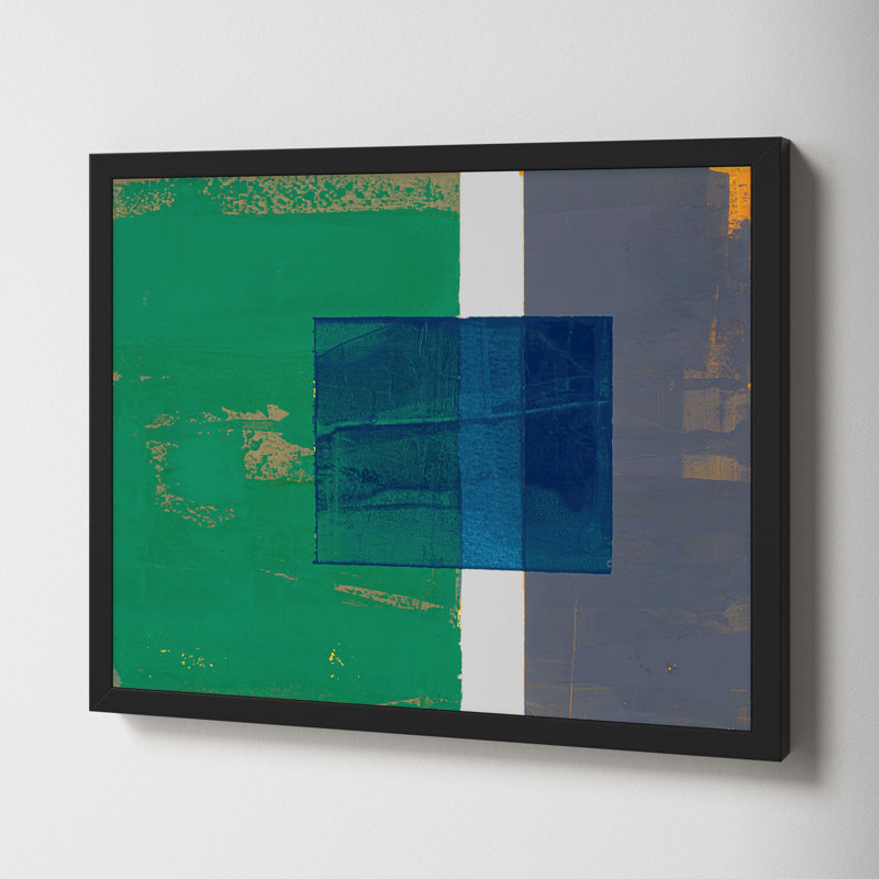 Bold In Blue 1 by Andrea Stokes, 16" H x 20" W x 1.25" D, Black Framed