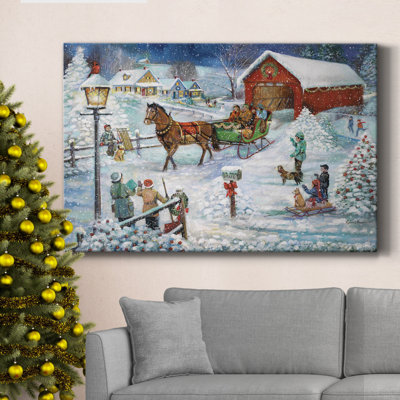 «Sleigh Ride Premium», toile tendue avec châssis - prête à être accrochée