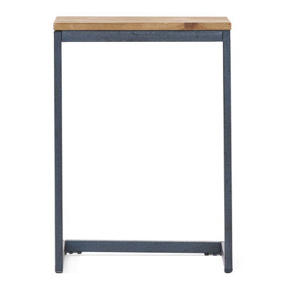 Grande table d'appoint en bois de sapin et en fer de style antique, apportant un espace de rangement esthétique à votre décor, 12,63 pouces de largeur, 18,12 de profondeur, 25,99 de hauteur, base avec plateau supérieur naturel, idéale pour divers