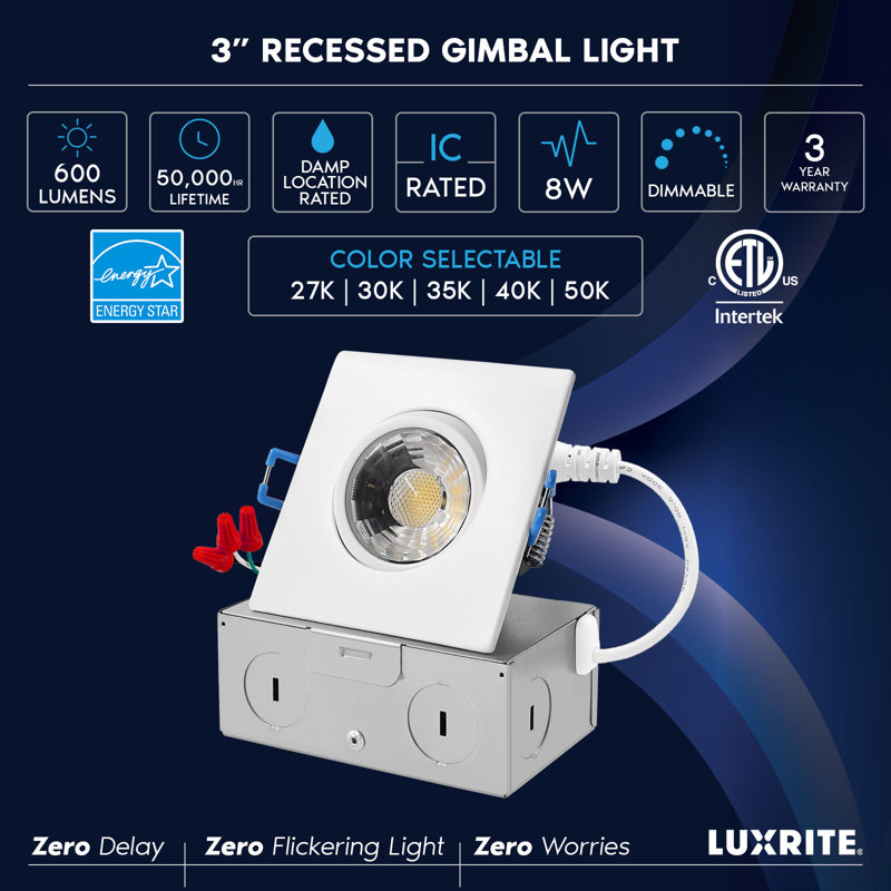 Ensemble d'éclairage encastré 3 "Ultra Slim