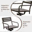 Ensemble de 2 chaises de salle à manger d'extérieur pivotantes à 360 ° en acier thermolaqué avec coussins de confort toutes saisons