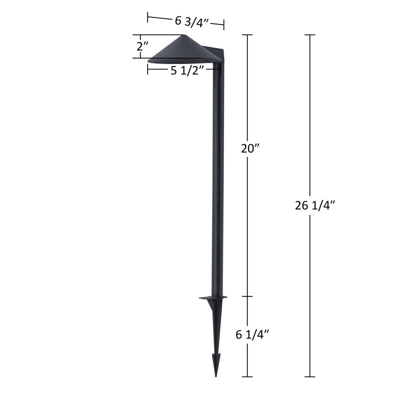 Black Aluminum Led Path Lights With Acrylic Shade