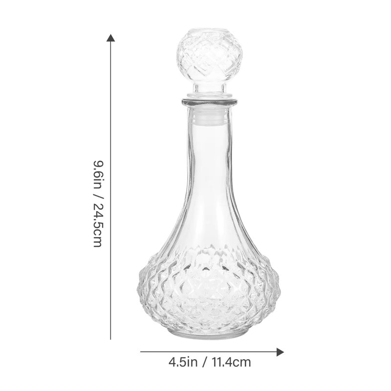 Décanteur à vin épais bouteille de vin décorative en verre de whisky transparent (500 ml)