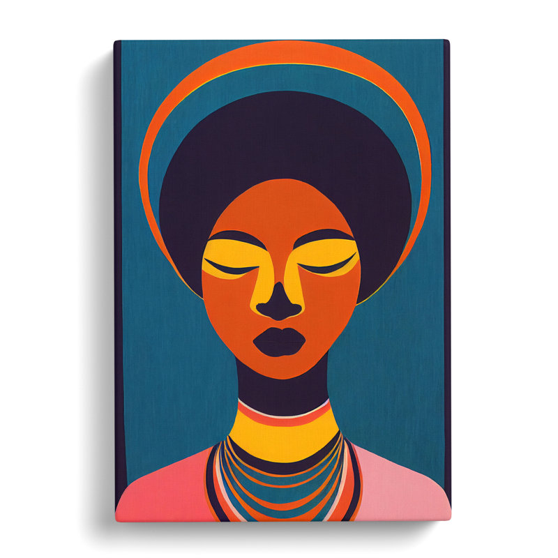 African Woman Abstract Silhouette - Wrapped Canvas, 50cm H x 35cm W x 3cm D